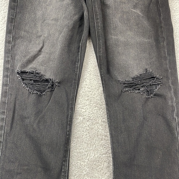 American Eagle Jeans Womens 8 Mom Straight High Rise Distressed Holes Zip Fly - Picture 4 of 16